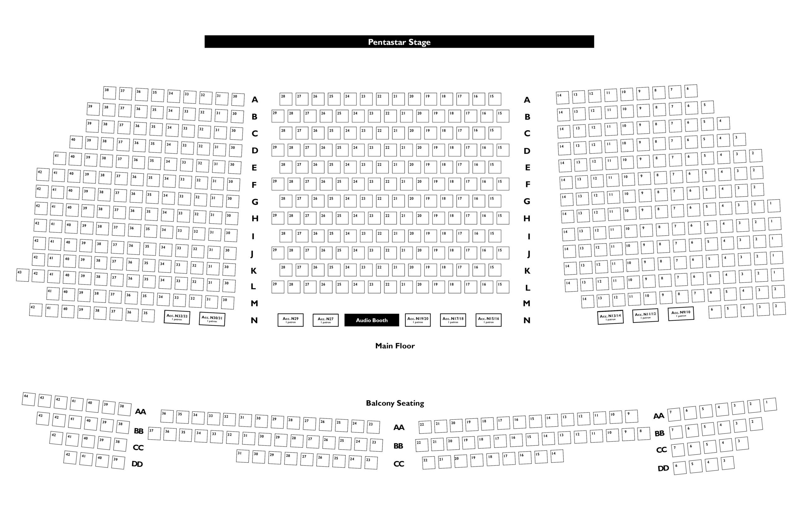 Pentastar theatre seating map